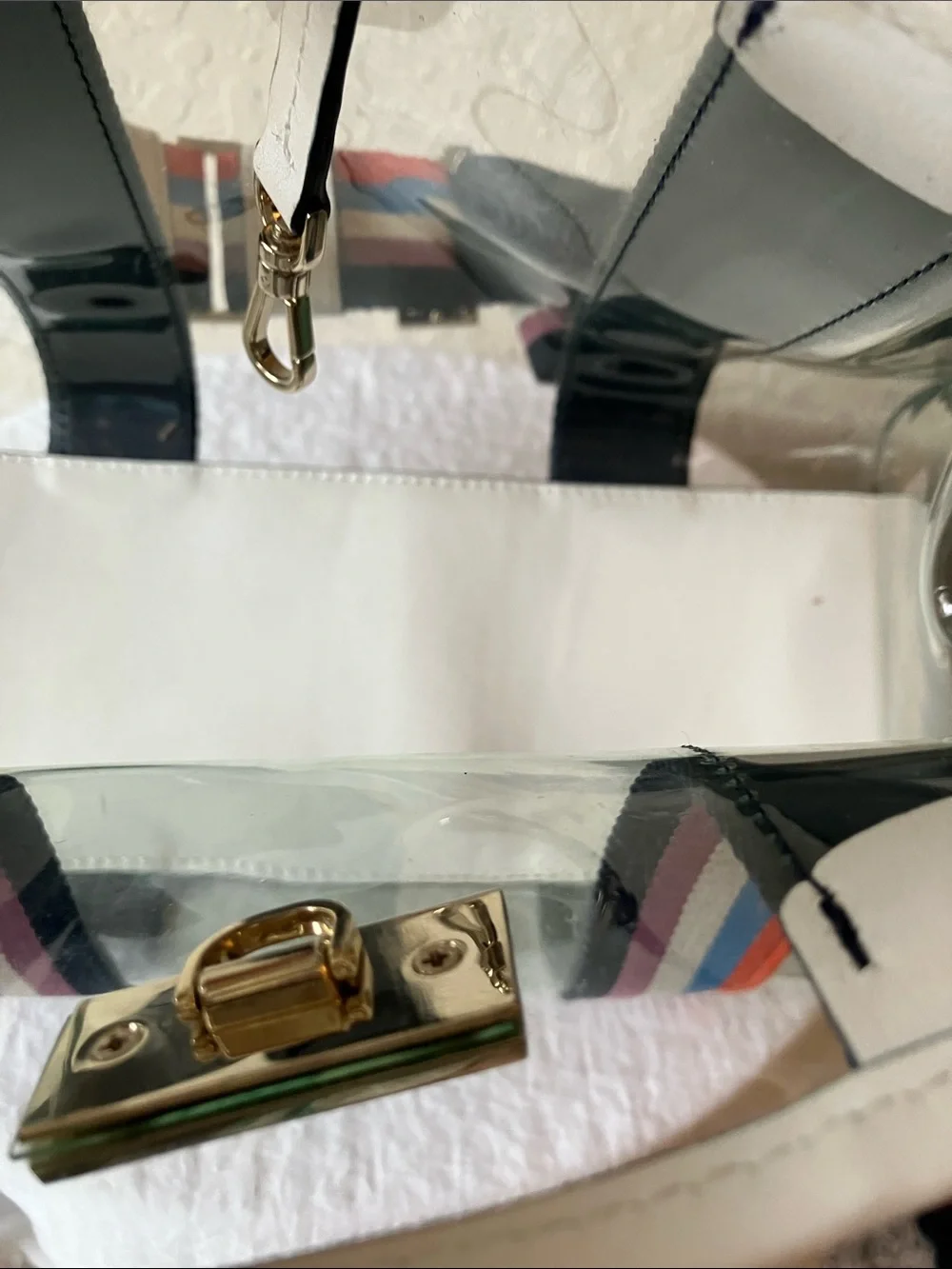 kate spade: Sam See-Through Medium Satchel Tote- Shoulder Strap- flaws
